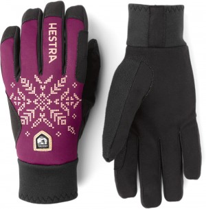 Women's Hestra XC Primaloft Cross Country Ski Gloves Bordeaux | IKYTFJ320