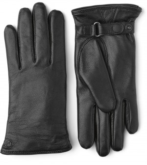 Women's Hestra Åsa Leather Gloves Black | HLNGQR482