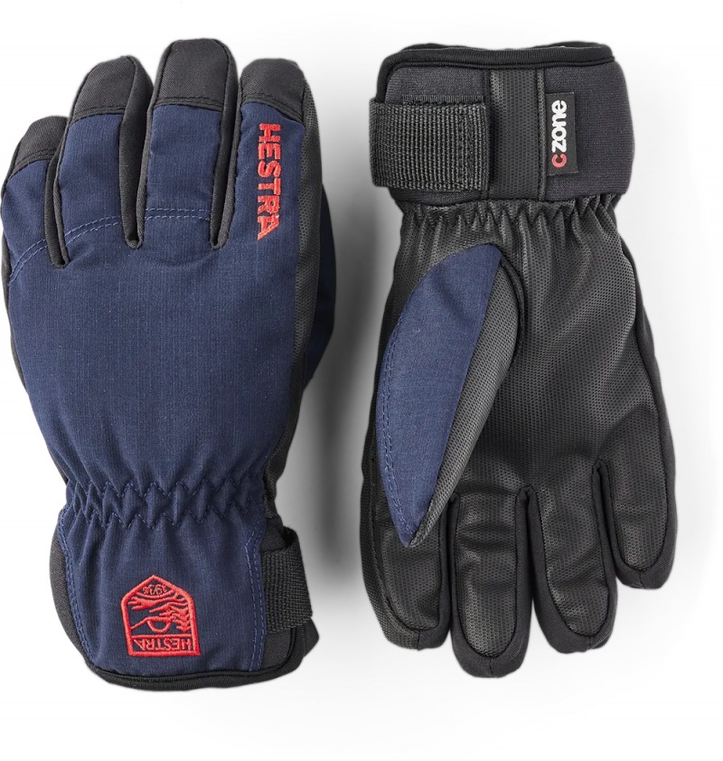 Kids\' Hestra Ferox Primaloft Finger Gloves Navy | OYXCKE517