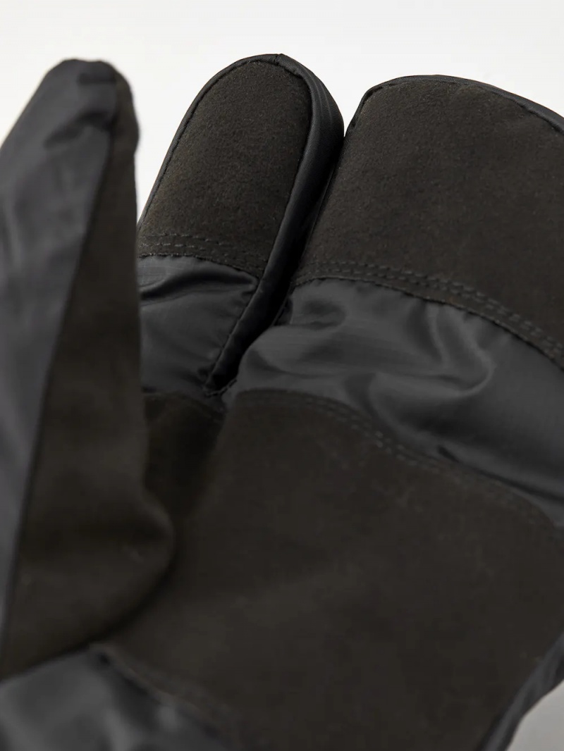 Men's Hestra Army Leather Expedition Liner 3-finger Liners & Inner Gloves Black | XTBDYH607