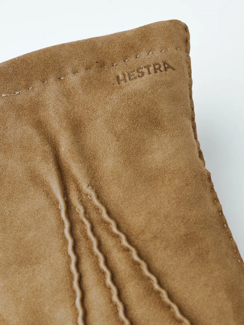 Men's Hestra Arthur Suede Leather Gloves Camel | YWBEKA418