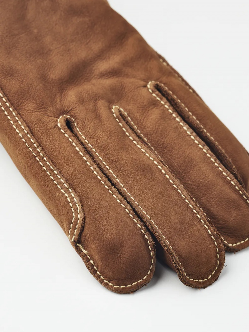 Men's Hestra Atle Nubuck Leather Gloves Cork | RHJYCQ857