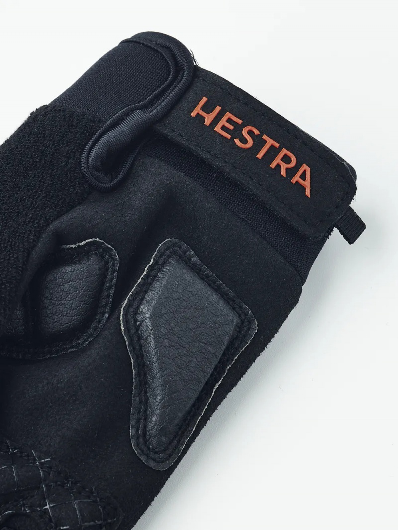 Men's Hestra Bike Guard Long 5-finger Bike & Mtb Gloves Charcoal | LNXTMD079