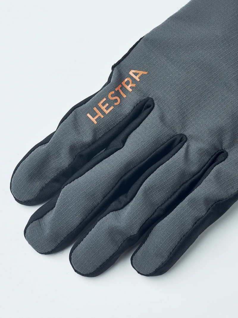 Men's Hestra Bike Guard Long 5-finger Bike & Mtb Gloves Charcoal | LNXTMD079