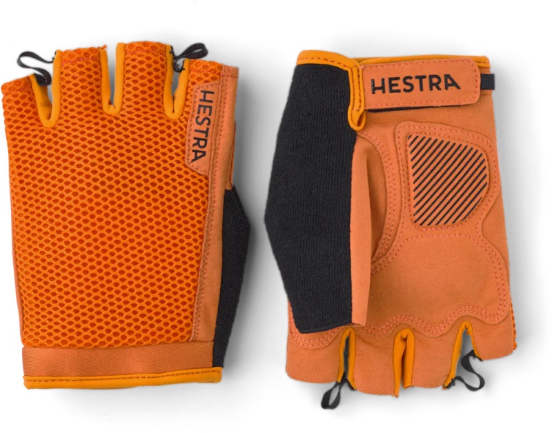 Men\'s Hestra Bike Short Sr. 5-finger Bike & Mtb Gloves Orange | DVFWIY132