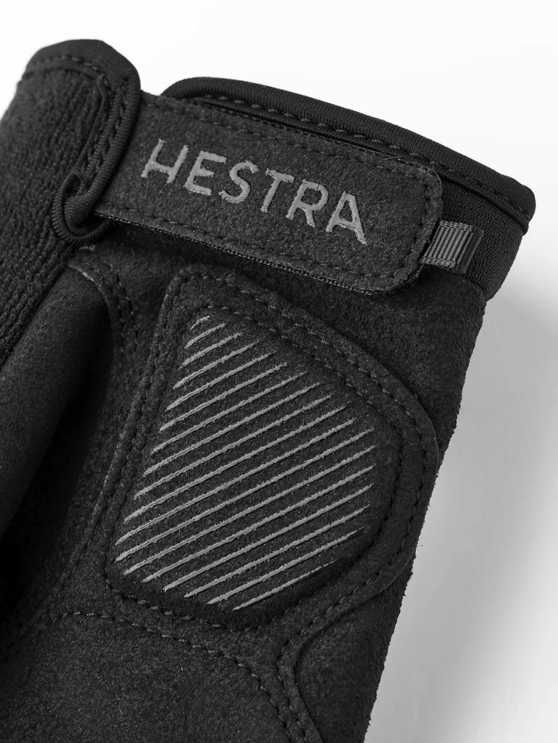 Men's Hestra Bike Short Sr 5-finger Bike & Mtb Gloves Black | HFUEMZ034