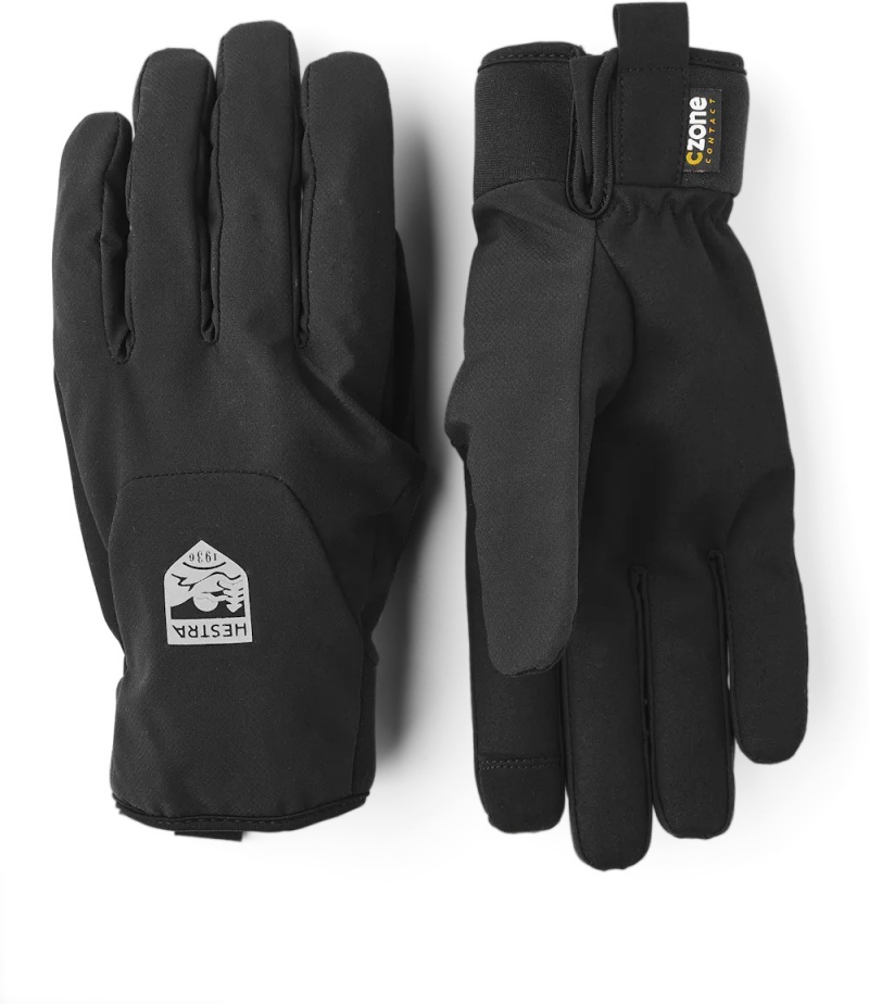 Men\'s Hestra CZone Bike Mistral 5-finger Bike & Mtb Gloves Black | AUXKCH792