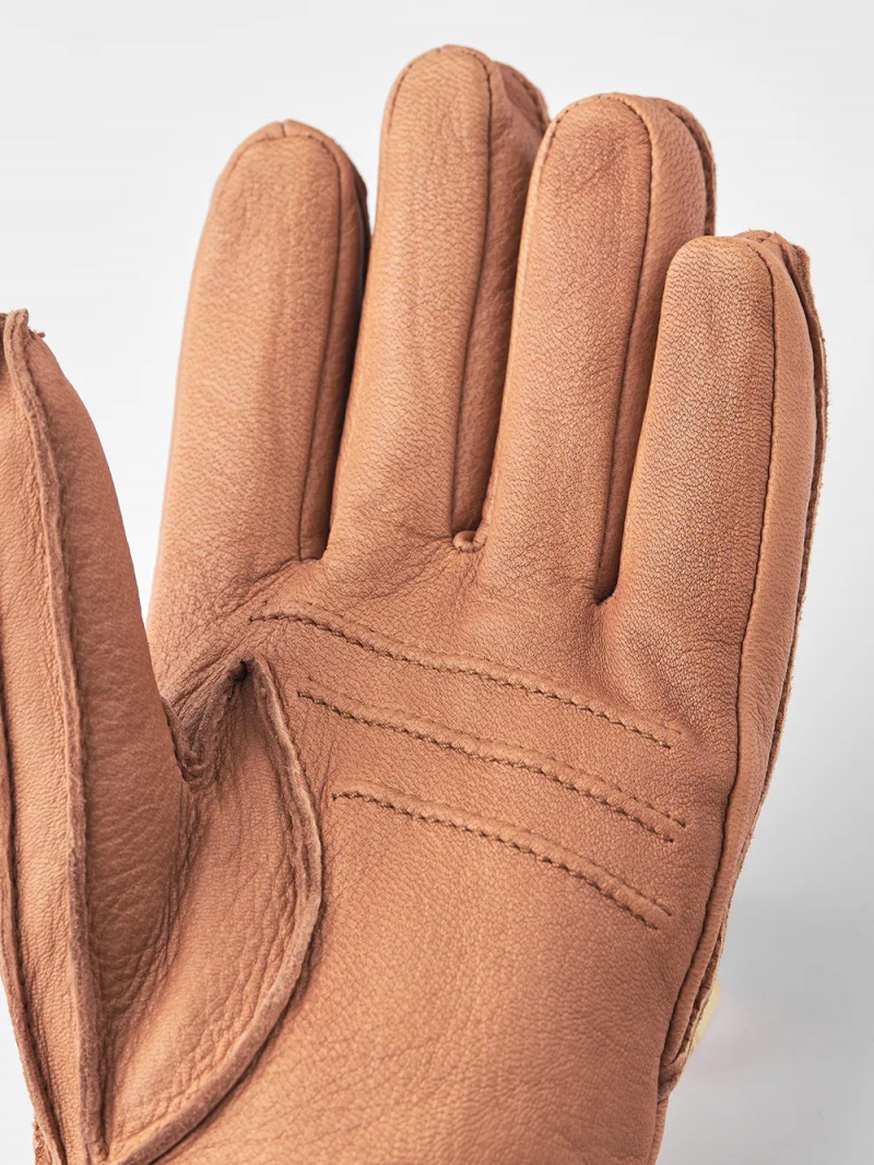 Men's Hestra Deerskin Primaloft Rib Leather Gloves Cork | NPEMJA684