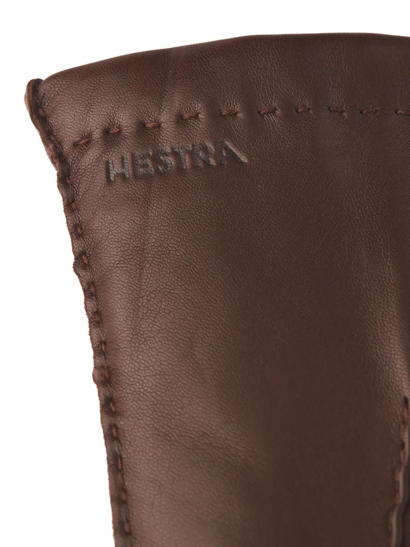 Men's Hestra Edward Leather Gloves Chestnut | BLDSAI341