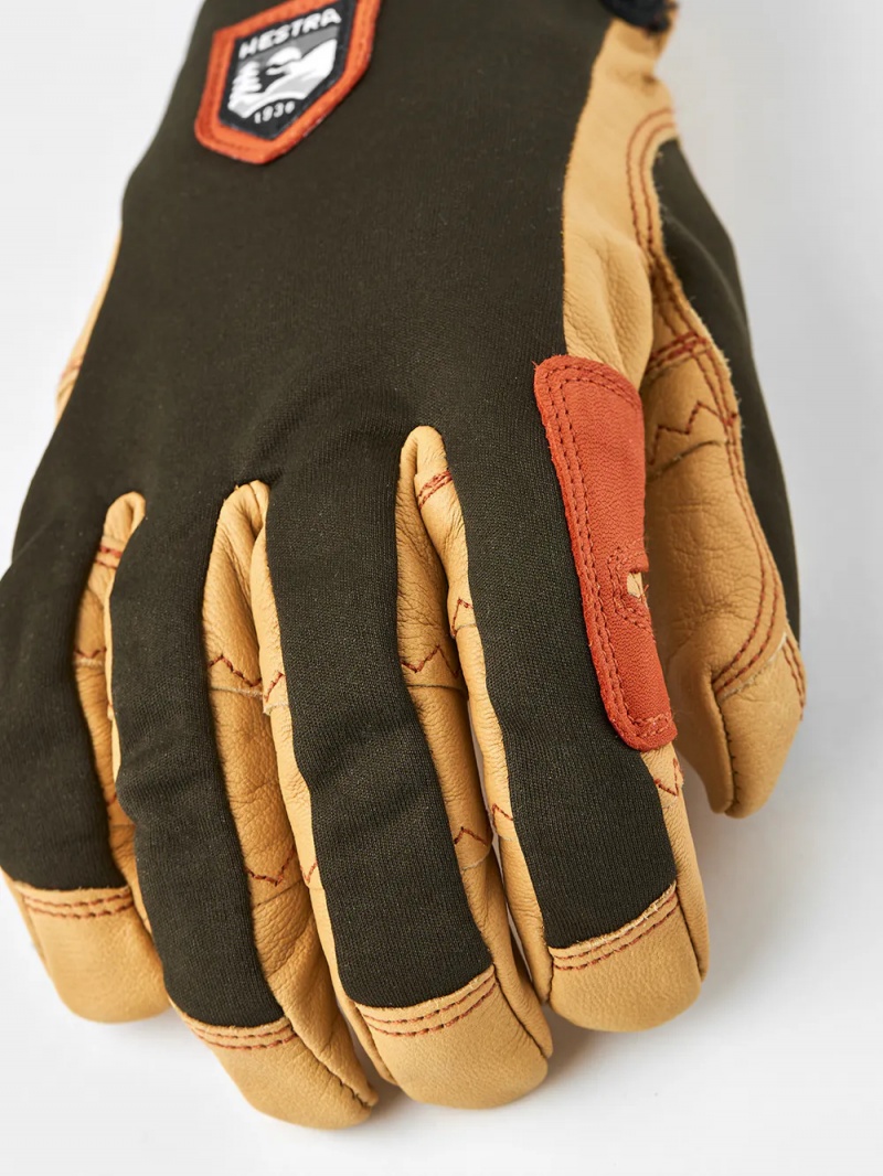 Men's Hestra Ergo Grip Active Cross Country Gloves Dark Forest/Brown | PUGSBY491