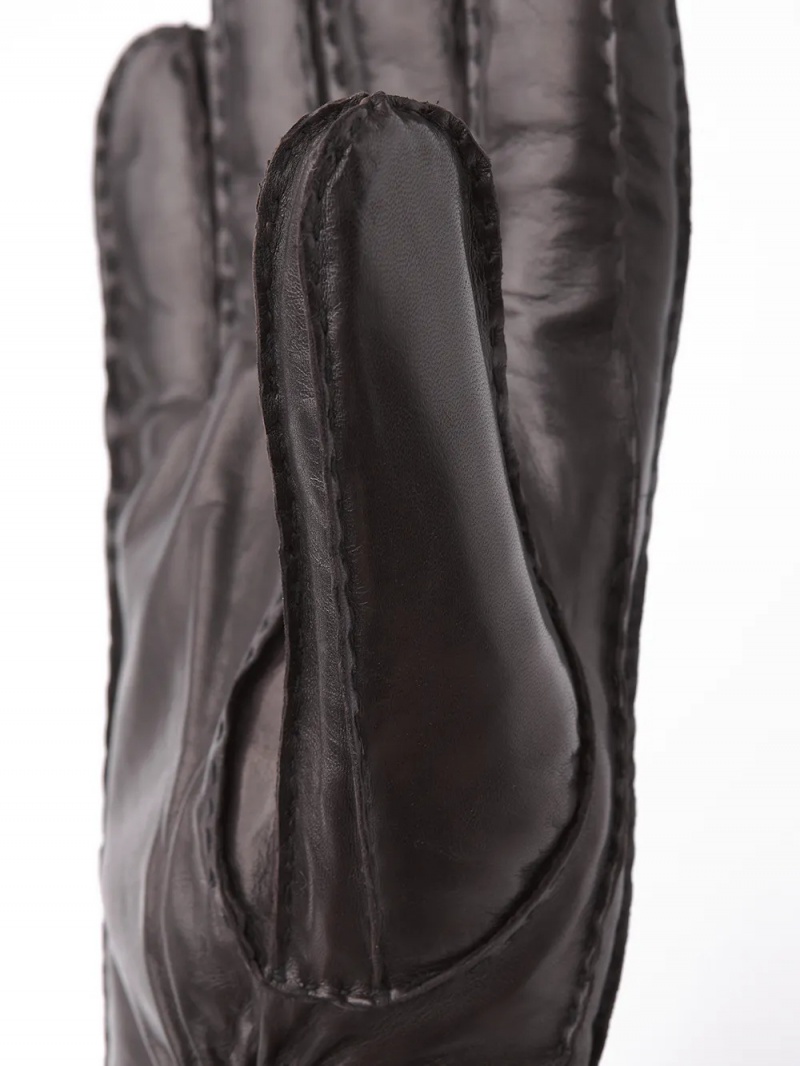 Men's Hestra George Leather Gloves Espresso | JSNYBC783