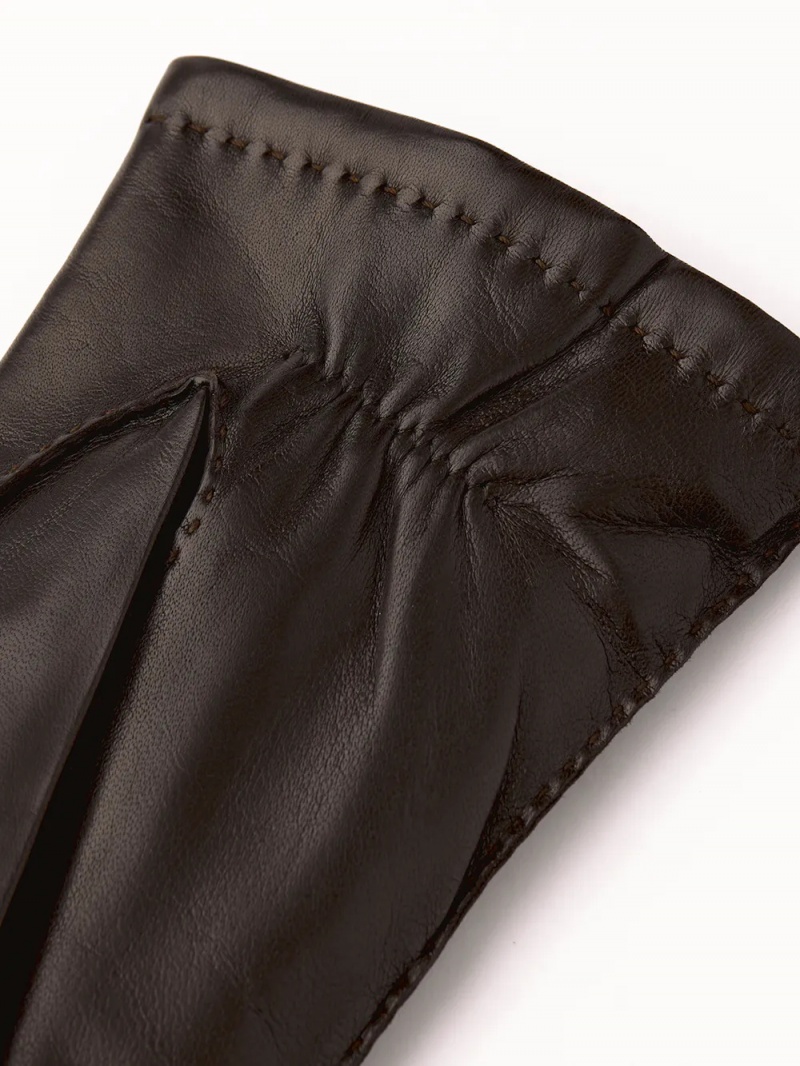 Men's Hestra Hairsheep 1¾ BT Handsewn Cashmere Leather Gloves Espresso | TDSFEY810