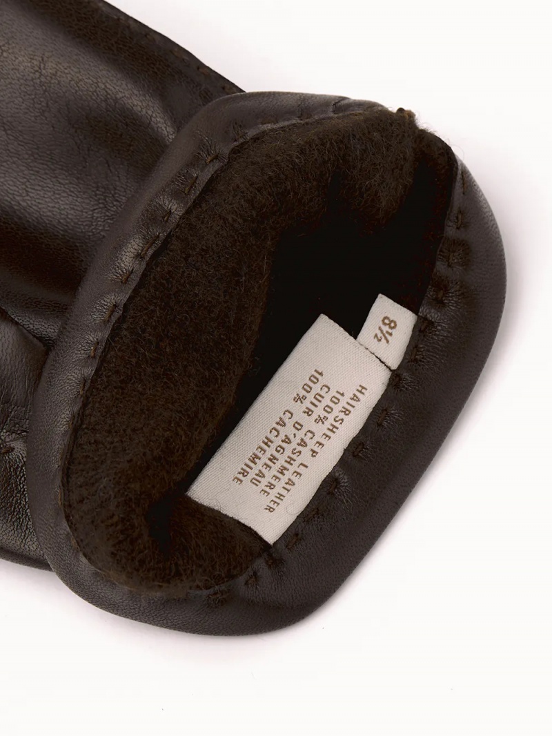 Men's Hestra Hairsheep 1¾ BT Handsewn Cashmere Leather Gloves Espresso | TDSFEY810