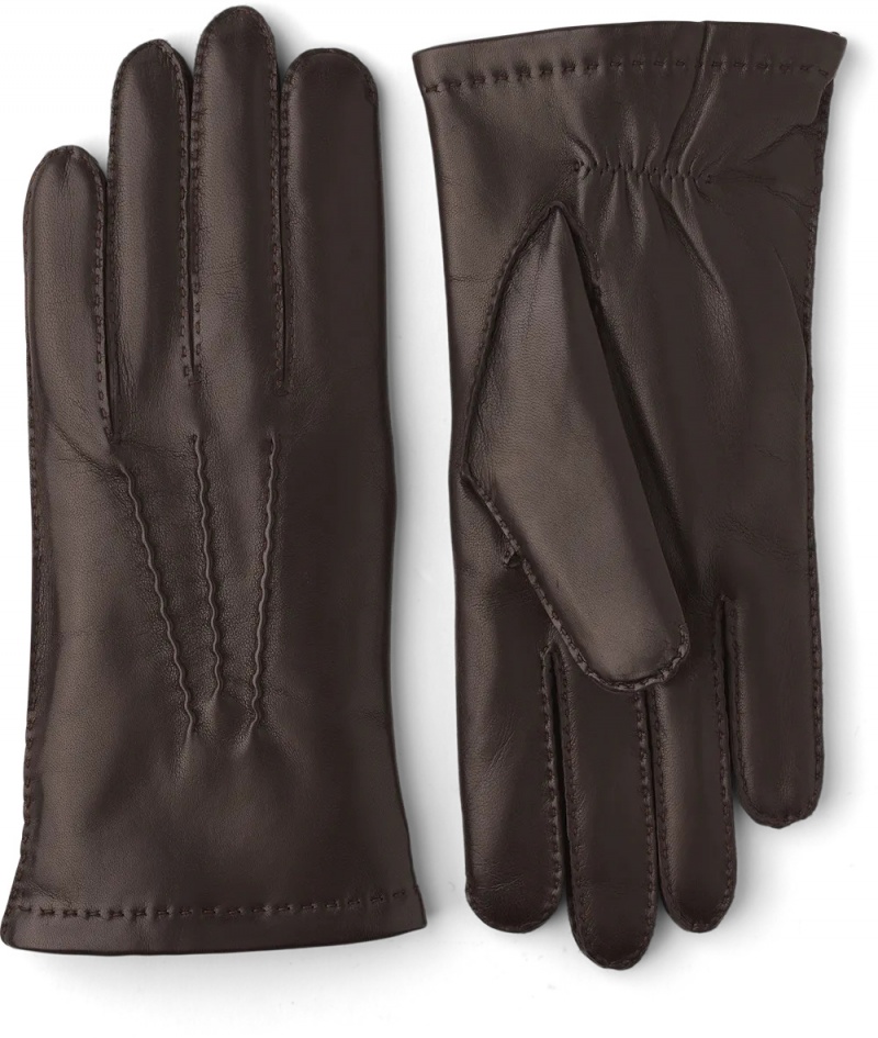 Men\'s Hestra Hairsheep 1¾ BT Handsewn Cashmere Leather Gloves Espresso | TDSFEY810