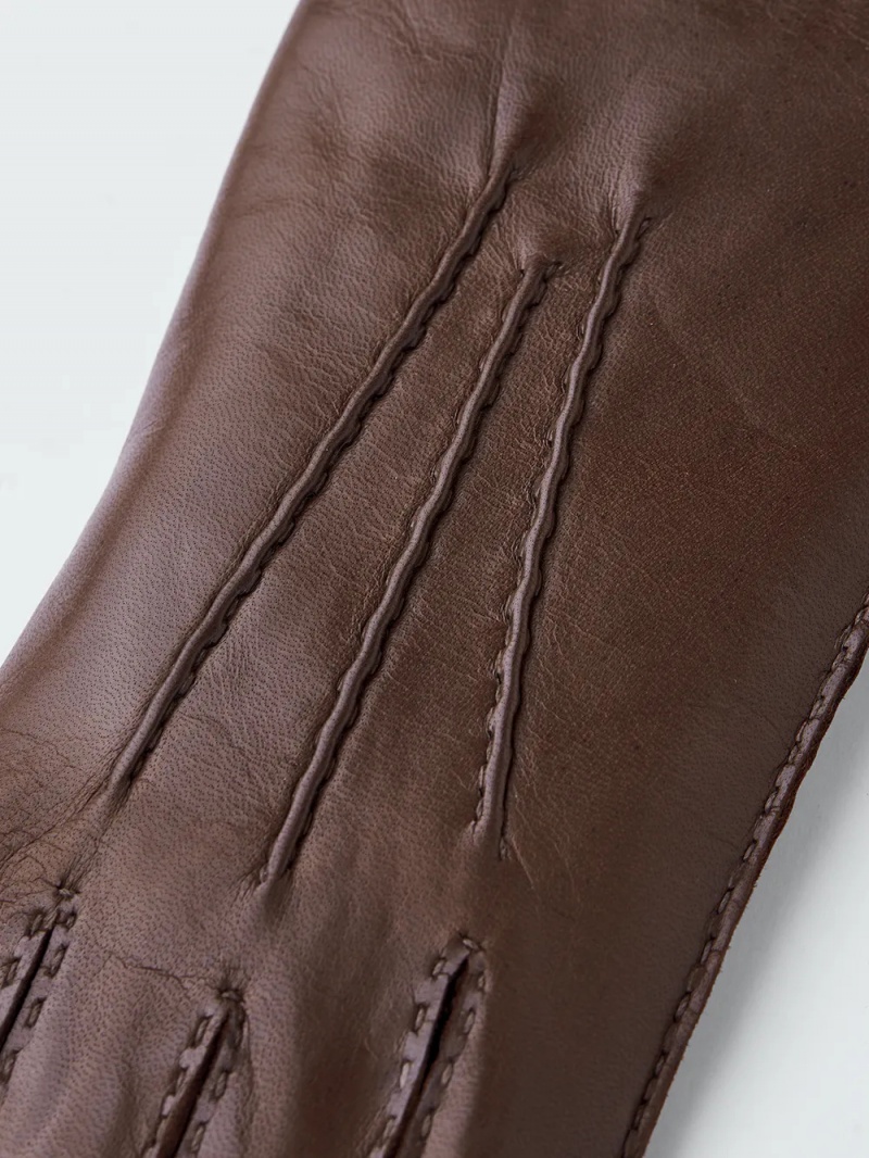 Men's Hestra Hairsheep 1¾ BT Handsewn Cashmere Leather Gloves Chestnut | EHULTO568