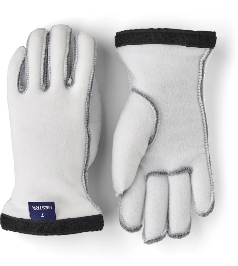 Men\'s Hestra Heli Ski Female Liner 5-finger Liners & Inner Gloves White | OSXQNH924