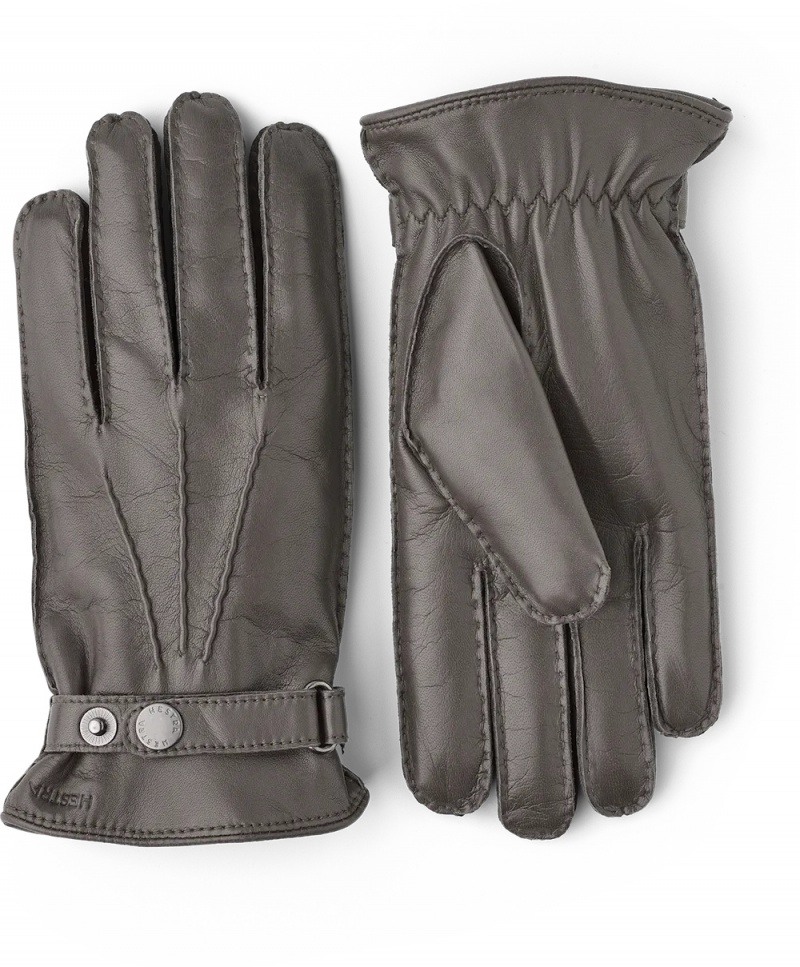 Men\'s Hestra Jake Leather Gloves Clay | JEYPQL314