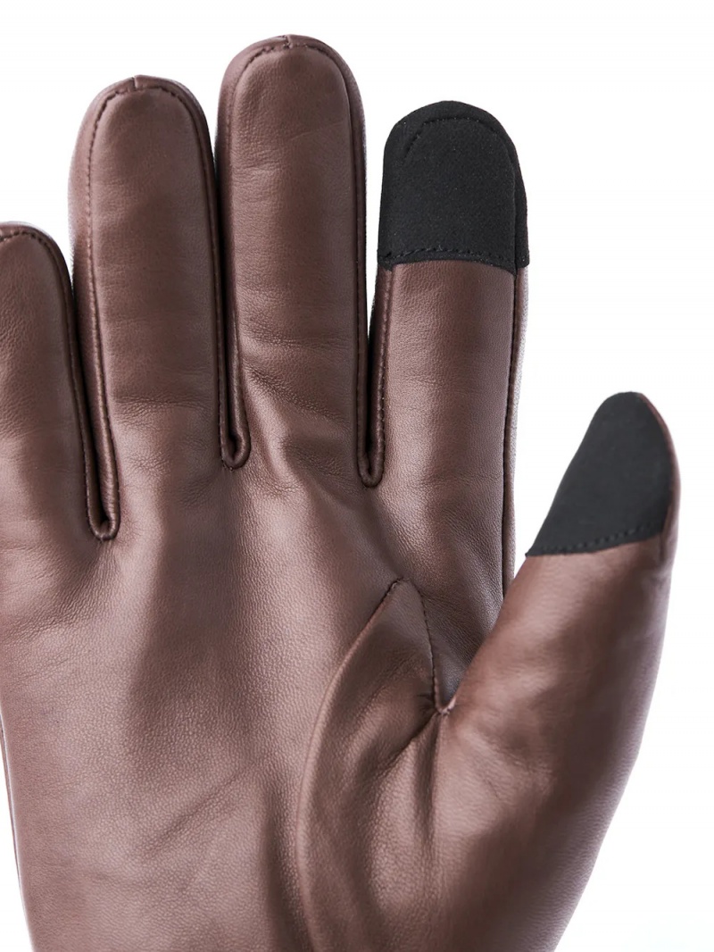 Men's Hestra John Leather Gloves Brown | CFDLPZ890