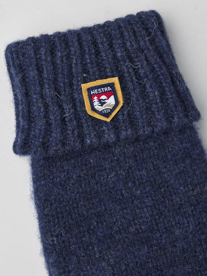 Men's Hestra Lana Wool Mitt Liners & Inner Gloves Navy | PSGUJK617