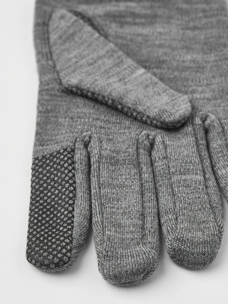 Men's Hestra Merino Touch Point Liners & Inner Gloves Grey | WEZHYN158