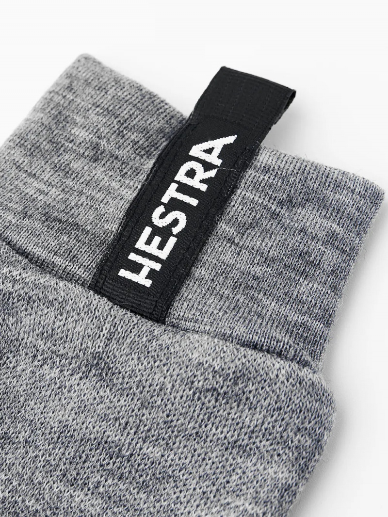 Men's Hestra Merino Touch Point Mitt Liners & Inner Gloves Grey | DVJAFH461