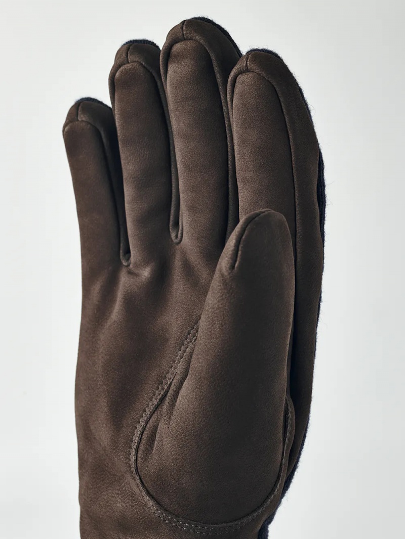 Men's Hestra Noah Leather Gloves Navy | BETLKM478