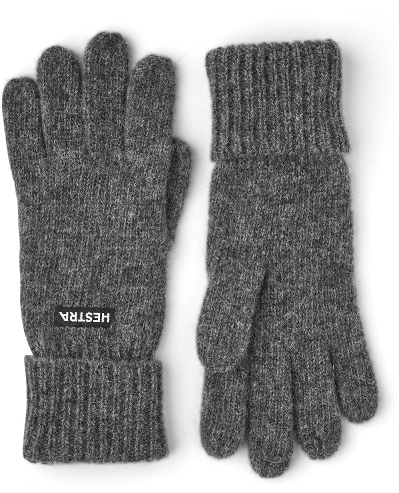 Men\'s Hestra Pancho Liner 5-finger Liners & Inner Gloves Grey | ANCZVI328