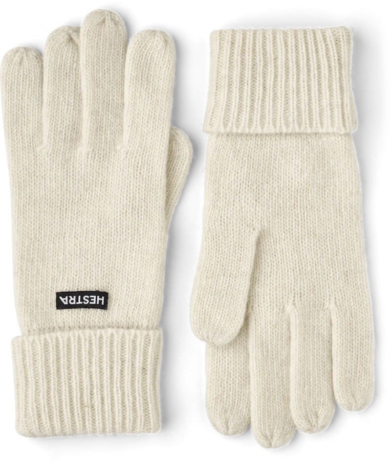 Men\'s Hestra Pancho Liner 5-finger Liners & Inner Gloves White | XAOKQH285