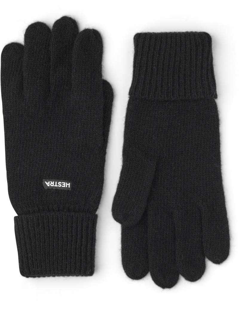 Men\'s Hestra Pancho Liner 5-finger Liners & Inner Gloves Black | LHAYVB546