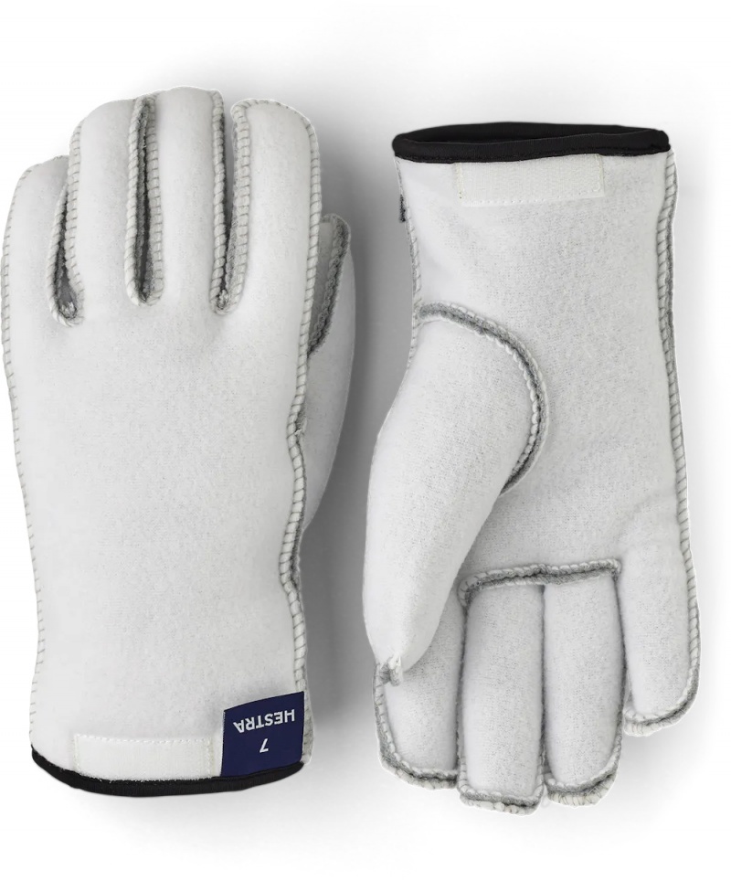 Men\'s Hestra Patrol Liner 5-finger Liners & Inner Gloves White | PQLJAG430