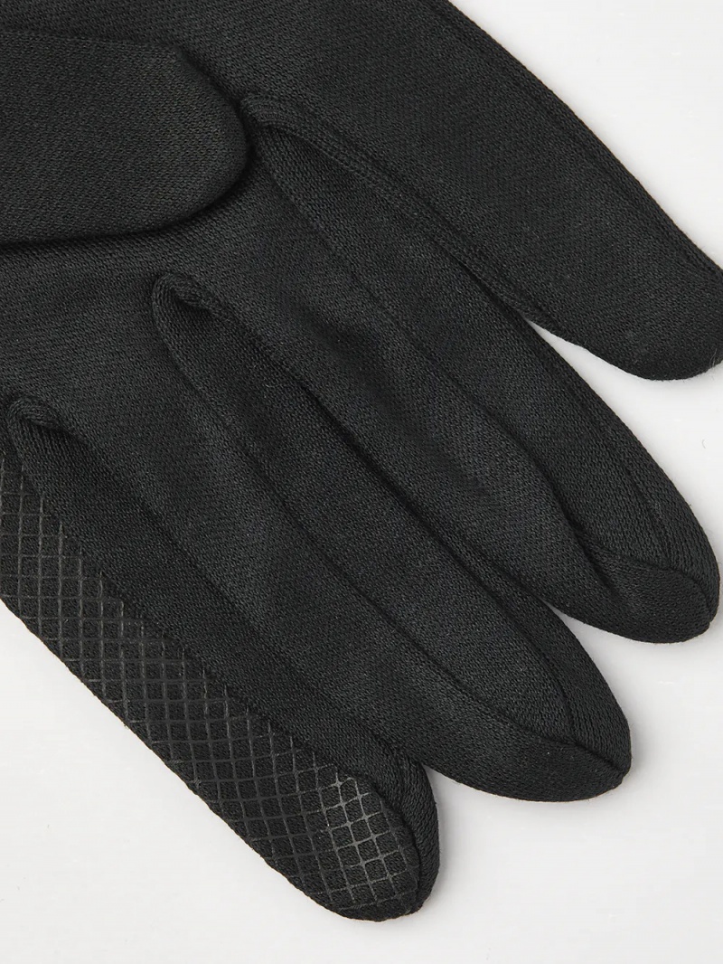 Men's Hestra Silk Liner Touch Point Liners & Inner Gloves Black | DHEPAV928