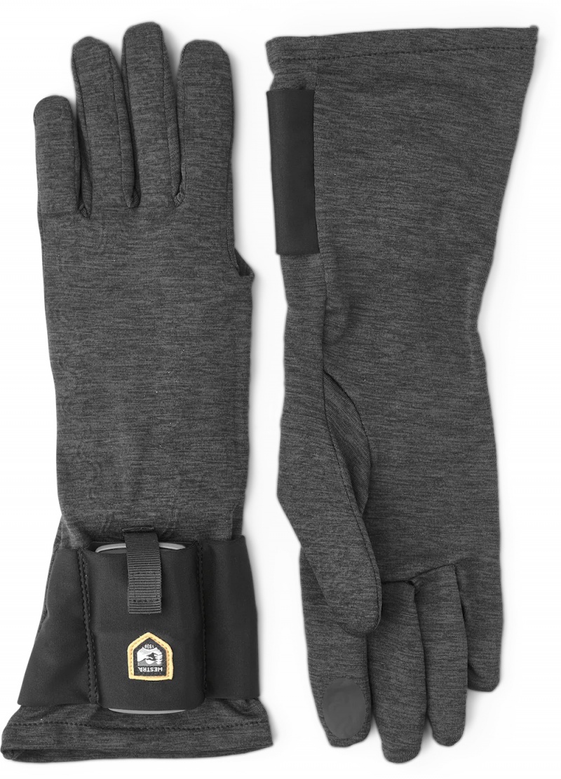 Men\'s Hestra Tactility Heat Liner Liners & Inner Gloves Charcoal | FLXGCO534