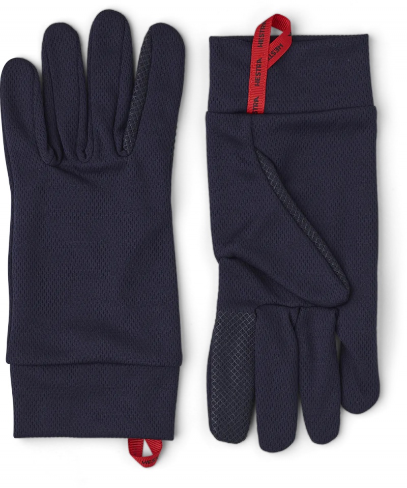 Men\'s Hestra Touch Point Dry Wool Liners & Inner Gloves Navy | FELHOB492