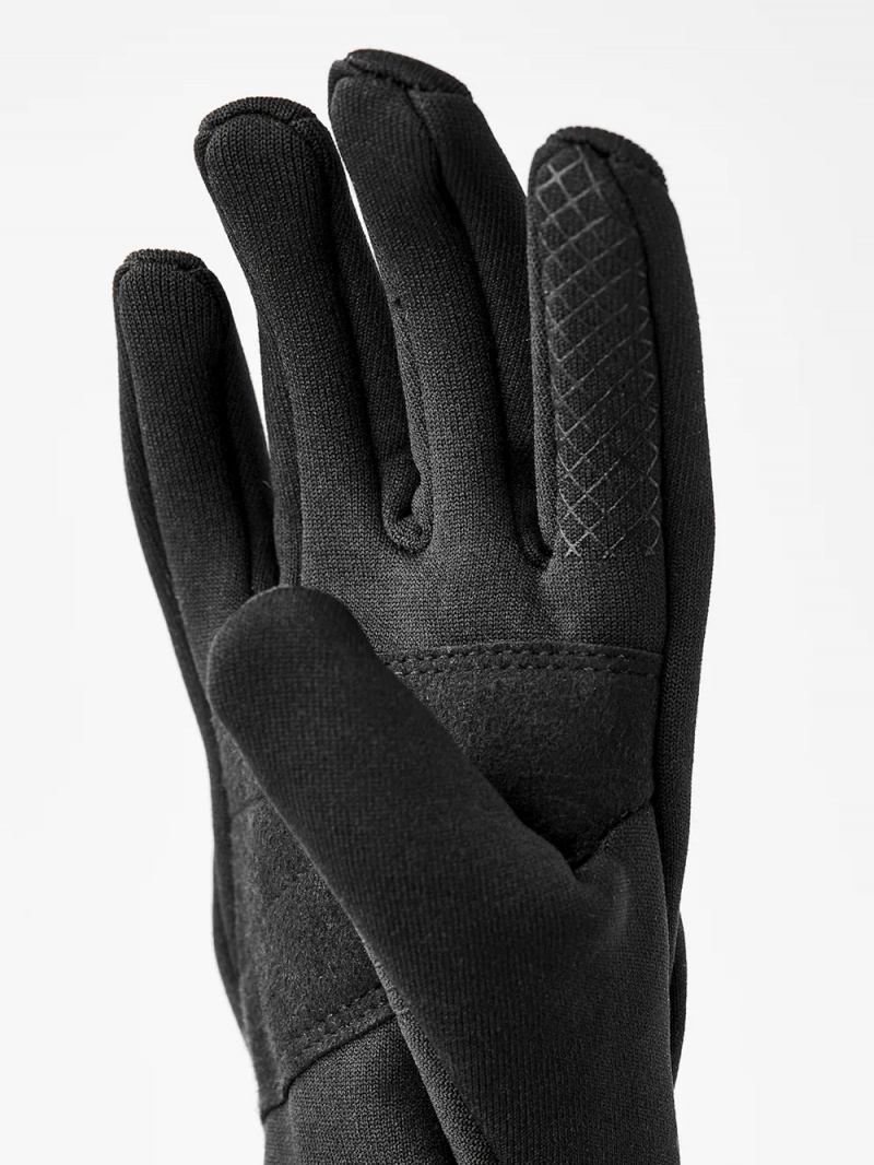 Men's Hestra Touch Point Fleece Liner Jr. Liners & Inner Gloves Black | CGLHSZ391