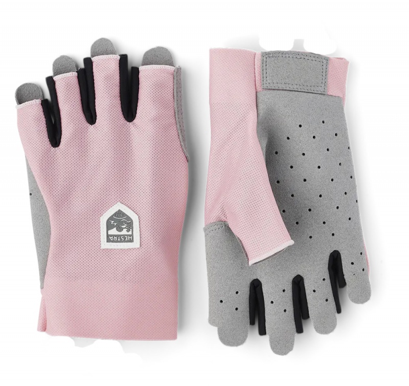 Men\'s Hestra Ventair Short 5-finger Bike & Mtb Gloves Pink | UJGBXC618