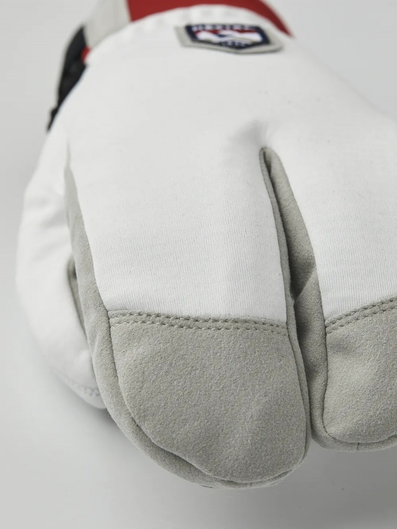 Men's Hestra W.S. Wool Terry Split Mitt Cross Country Gloves White | ZLNJBP132