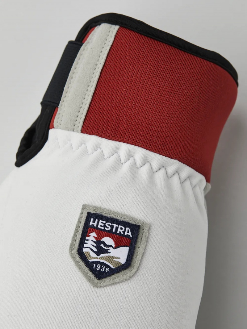 Men's Hestra W.S. Wool Terry Split Mitt Cross Country Gloves White | ZLNJBP132