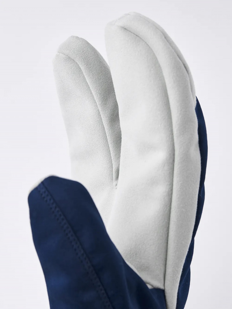 Men's Hestra W.S. Wool Terry Split Mitt Cross Country Gloves Navy | FQZEJA821