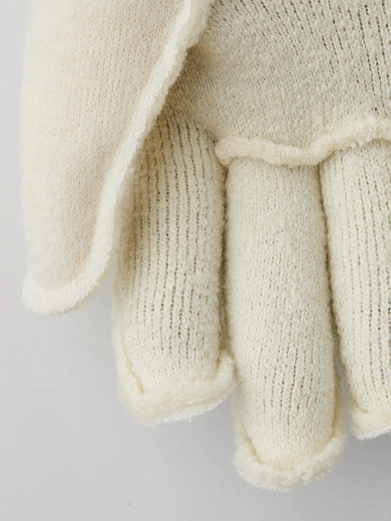 Men's Hestra Wool Pile/Terry Liner Short 5-finger Liners & Inner Gloves White | ORTJXA476