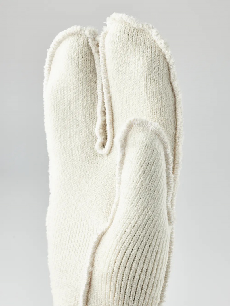 Men's Hestra Wool Terry Split Mitt Liner Liners & Inner Gloves White | VMPBZH730