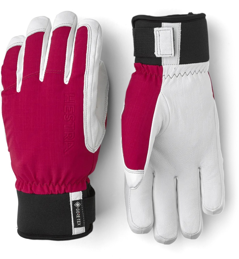 Women\'s Hestra Alpine Short GORE-TEX Ski Gloves Fuchsia | YWETMD965