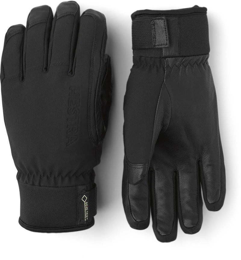 Women\'s Hestra Alpine Short GORE-TEX Ski Gloves Black | ZGBPQY659