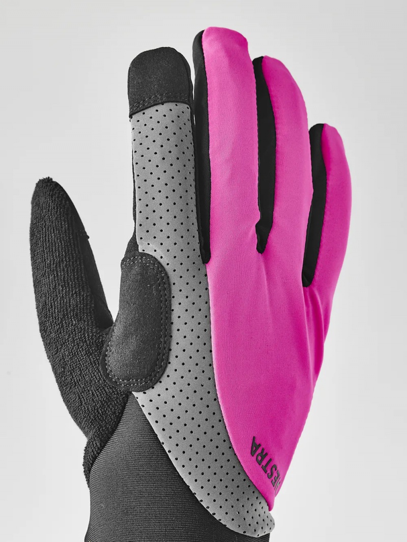 Women's Hestra Apex Reflective Long 5-finger Bike & Mtb Gloves Cerice | OXIAEP601