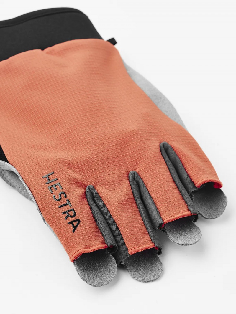 Women's Hestra Bike Guard Short 5-finger Bike & Mtb Gloves Orange | ECAORT534