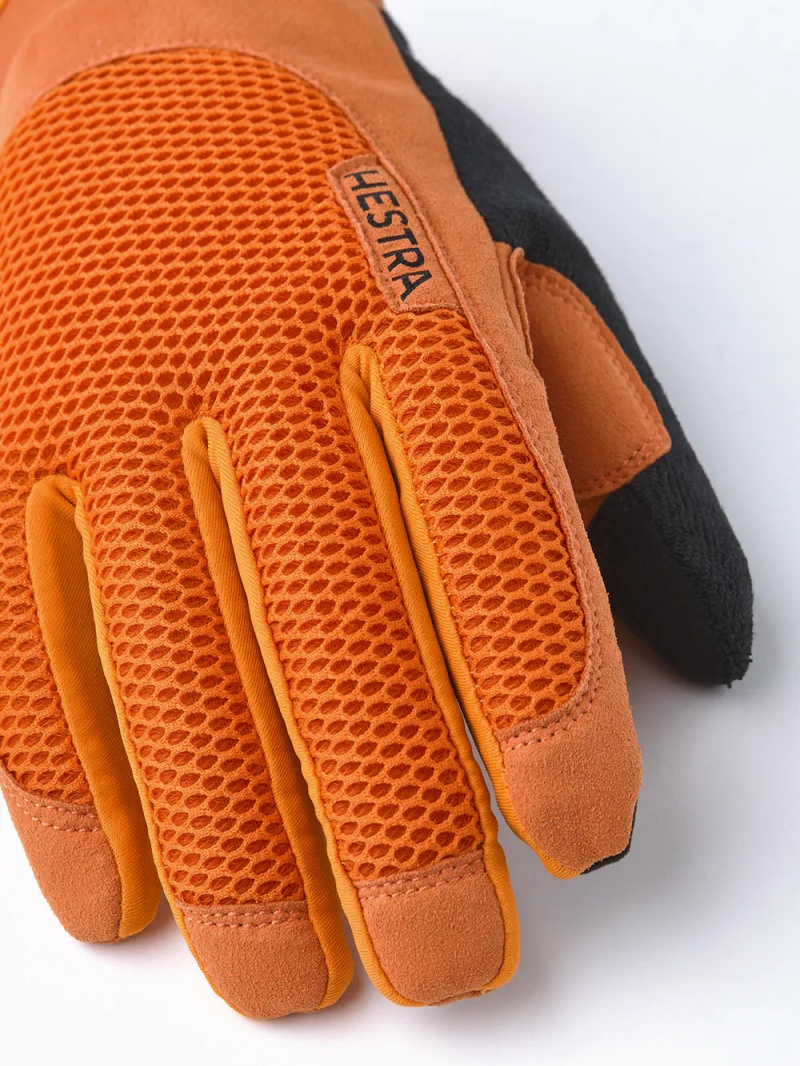 Women's Hestra Bike Long Sr 5-finger Bike & Mtb Gloves Orange | NUMBYZ782