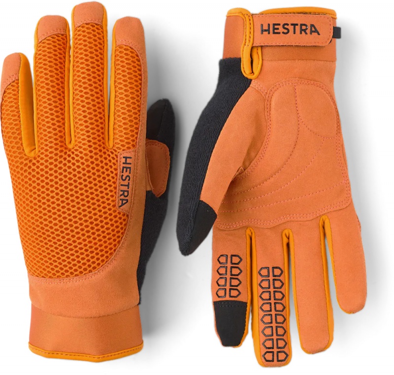 Women\'s Hestra Bike Long Sr 5-finger Bike & Mtb Gloves Orange | NUMBYZ782