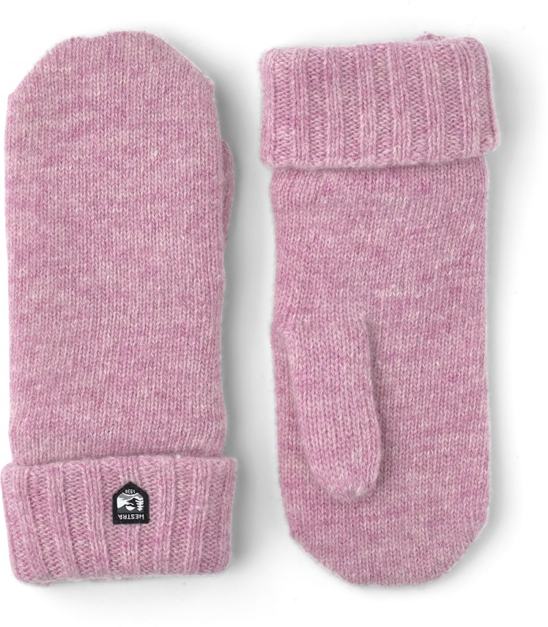 Women\'s Hestra Bonnie Knit Mitt Knitted Gloves Pink | DNJRMQ847