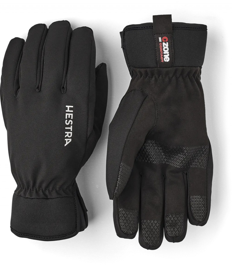 Women\'s Hestra CZone Contact Waterproof Gloves Black | LZXDIE652