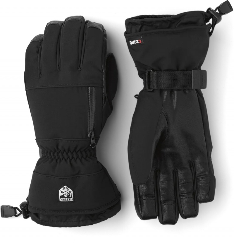 Women\'s Hestra CZone Pointer Ski Gloves Black | MNBHZJ849