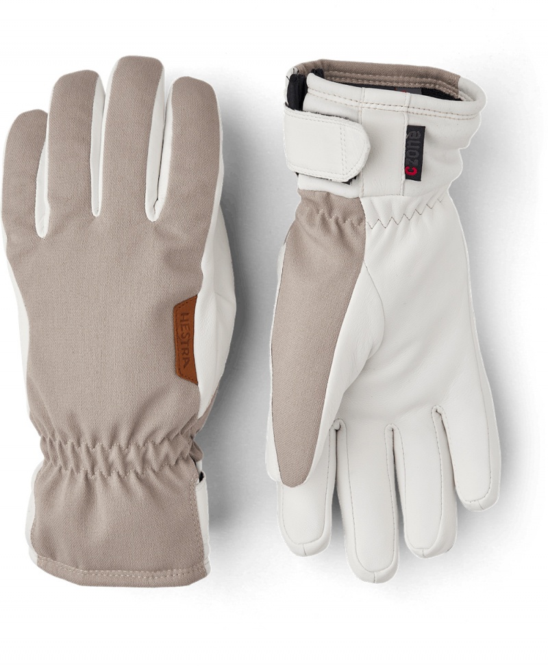 Women\'s Hestra CZone Primaloft Inverno Ski Gloves Beige | UTWSDK480